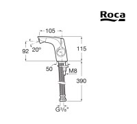 MEDIDAS MONOMANDO BIDE INSIGNIA ROCA